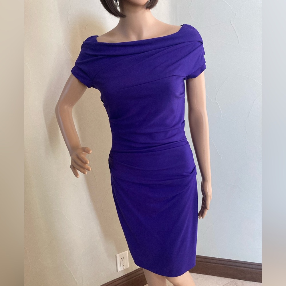 ESCADA Royal Purple Sheath Dress Size 34 (4US)